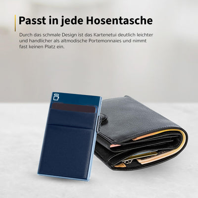 Porte-cartes avec pochette à monnaie | Porte-cartes de crédit portefeuille fin | Porte-cartes avec portefeuille RFID | Mini porte-cartes de crédit Moderne en aluminium