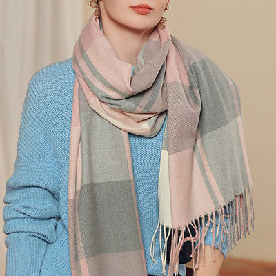 scarf thick knitted scarf plaid neckerchief scarf poncho