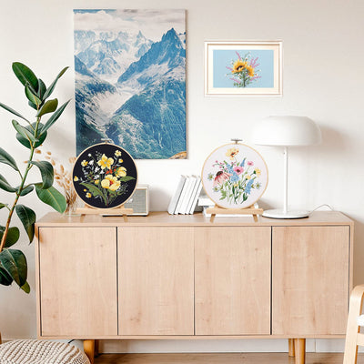 Ensemble de broderie pour débutants, 4 pièces de fleurs