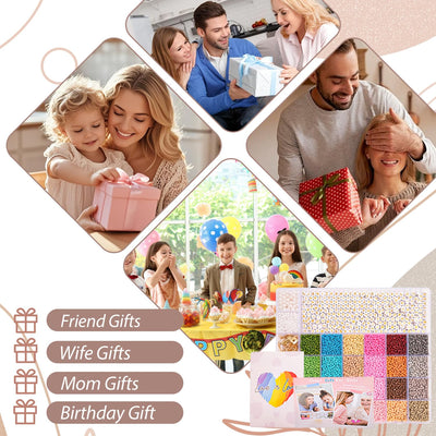 24 Color DIY Make Beads for Bracelets Set,with Golden Letter Beads DIY