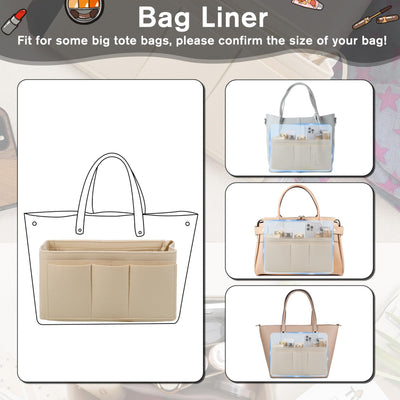 Handbag organizer, felt bag organizer, bag in bag organizer