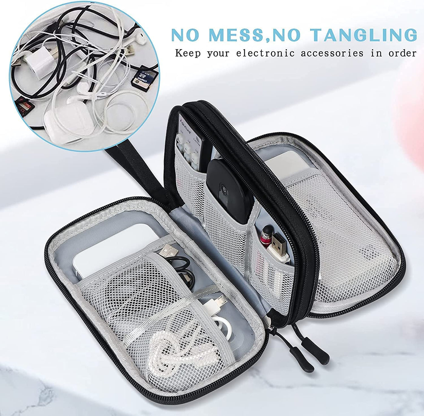 Cable bag, cable organizer Cable case Electronics accessories Organizer bag