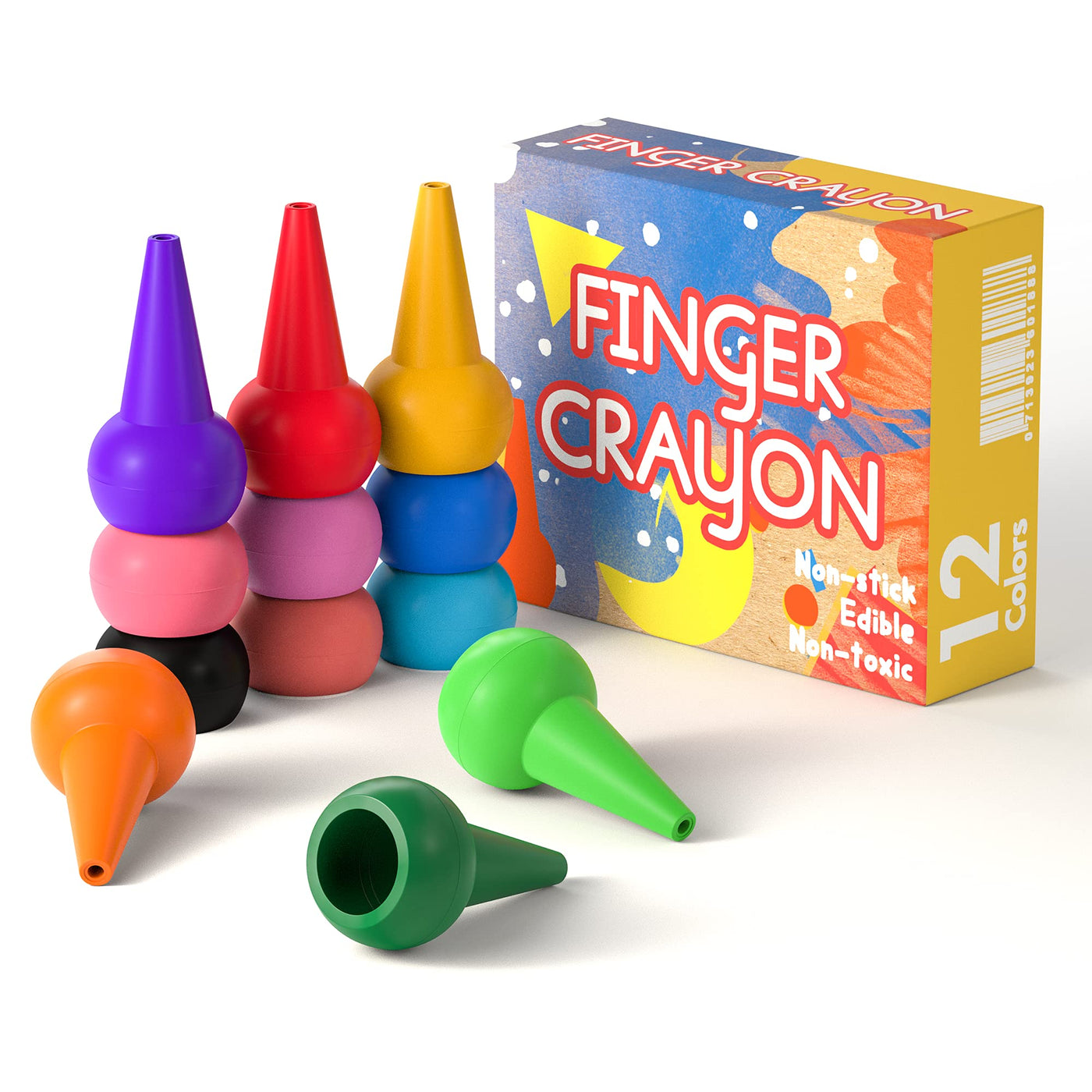 Finger crayons safe and non-toxic drawing toddlers wax crayons suit for children