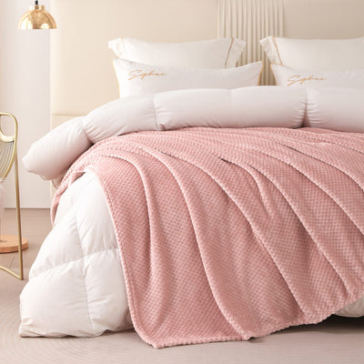 Couverture douillette Couverture en polaire super douce et chaude pour le canapé et le lit avec motif gaufré, couverture douillette et confortable