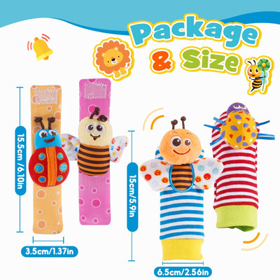 Jouets pour Bébés 14 Pièces Hochets Ensemble de Dentition Jouets pour Bébés