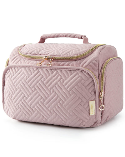 Travel toiletry bag, large wide open travel bag for toiletries, make-up, cosmetic bag with handle