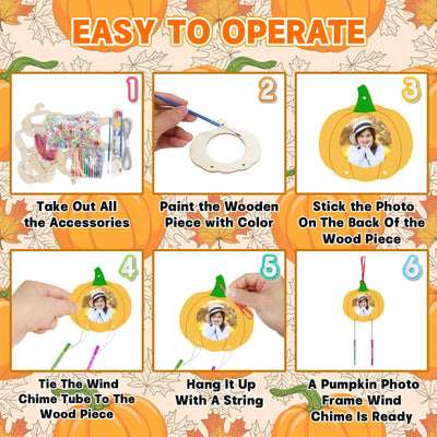 Pumpkin Photo Frames Wind Chime Craft Kit Autumn Crafts Kids