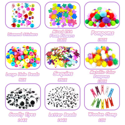 2000 pieces craft kit children DIY arts and crafts craft kit craft supplies material set with pipe cleaner