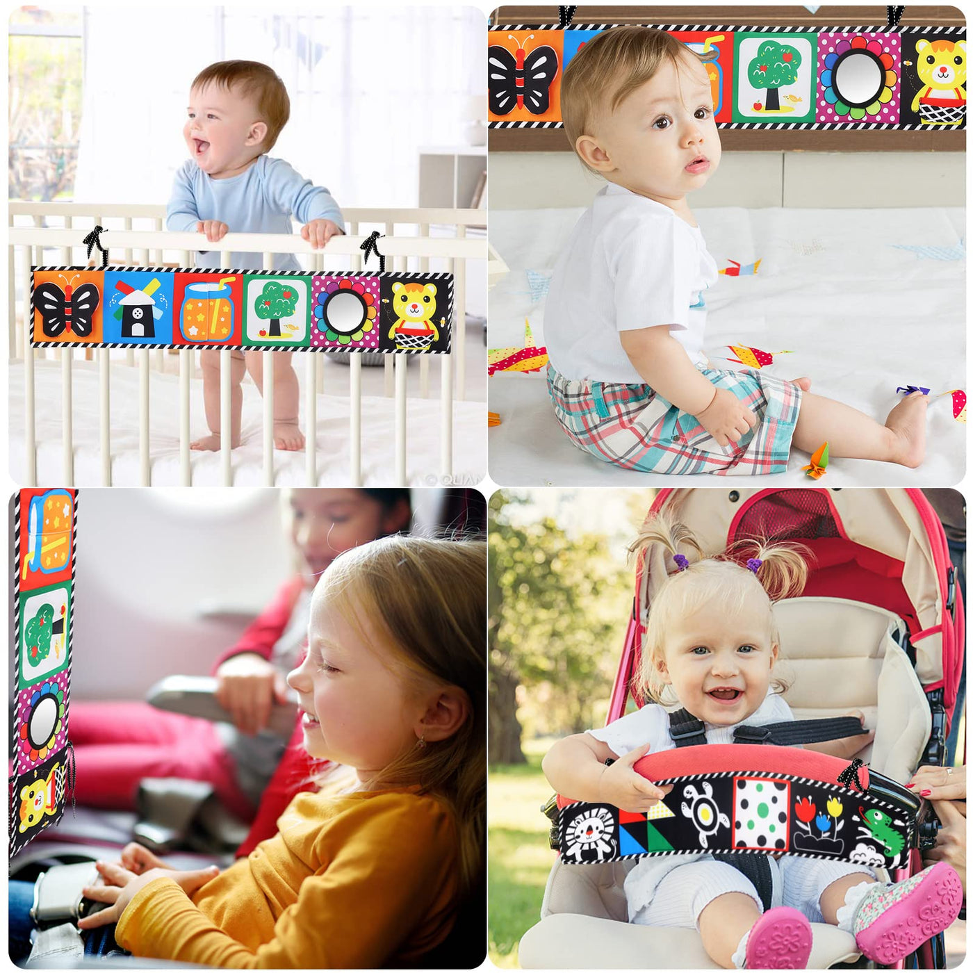 Book baby toys, Contrast cards baby book baby cloth book, Feel book baby, Double-sided soft cloth book with mirror