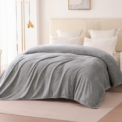 Couverture douillette Couverture en polaire super douce et chaude pour le canapé et le lit avec motif gaufré, couverture douillette et confortable