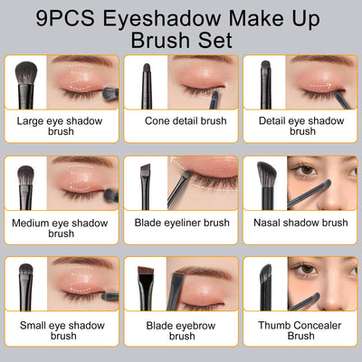 Eye Shadow Makeup Brush 9 Pieces
