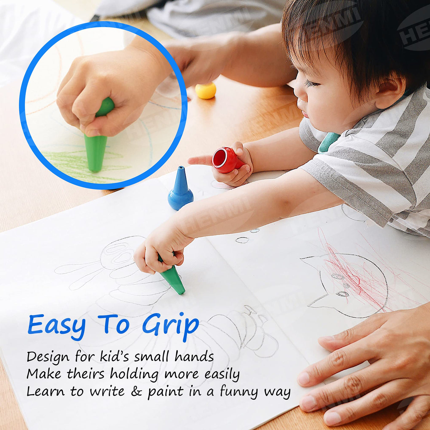 Finger crayons safe and non-toxic drawing toddlers wax crayons suit for children