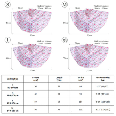 Kinder Regenmantel Regenjacke Regenponcho Regencape