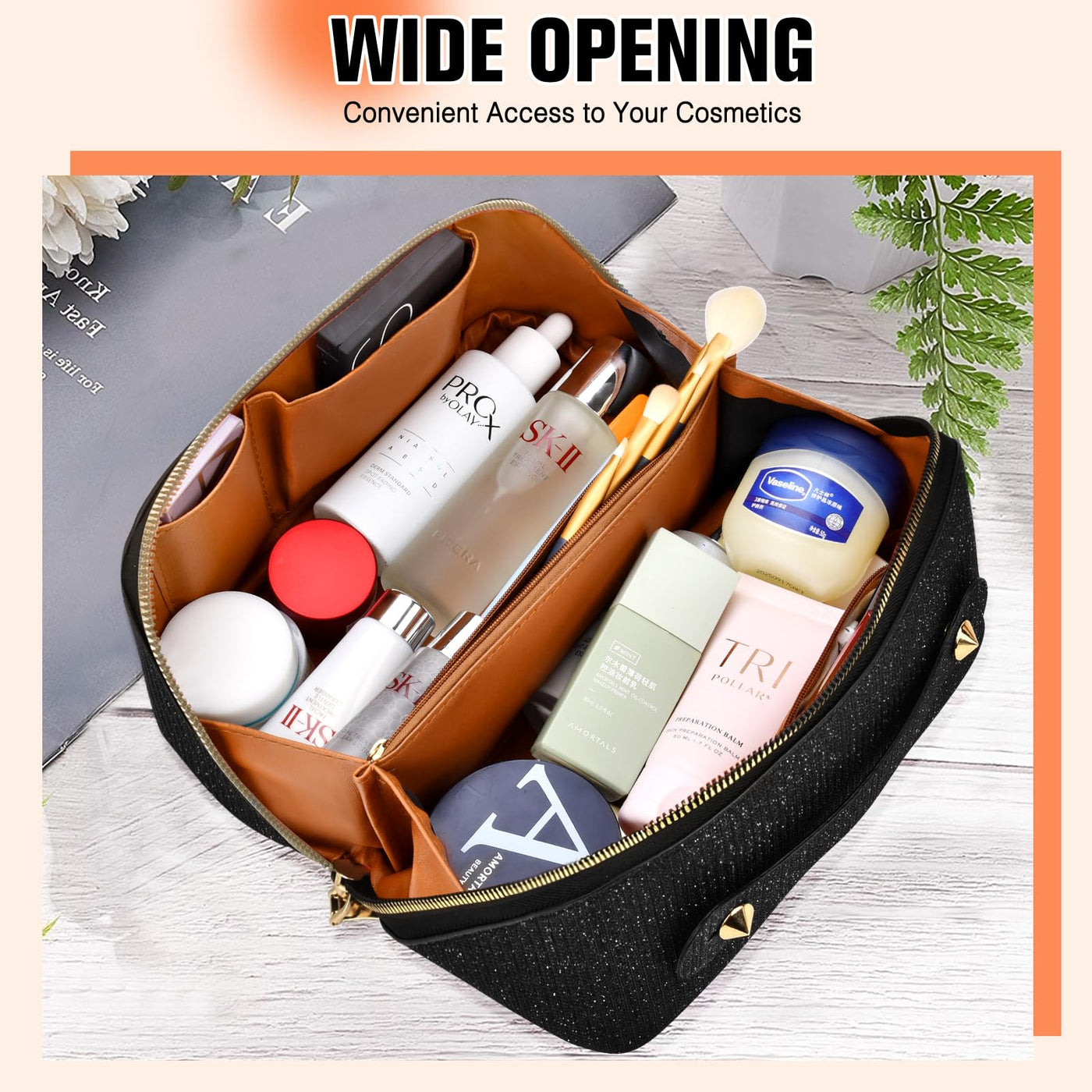 Cosmetic Bag Portable Travel Make-up Bag with Large Capacity Waterproof Organizer