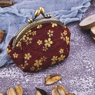 Porte-monnaie floral Portefeuille avec fermeture à clip Fermeture à clic