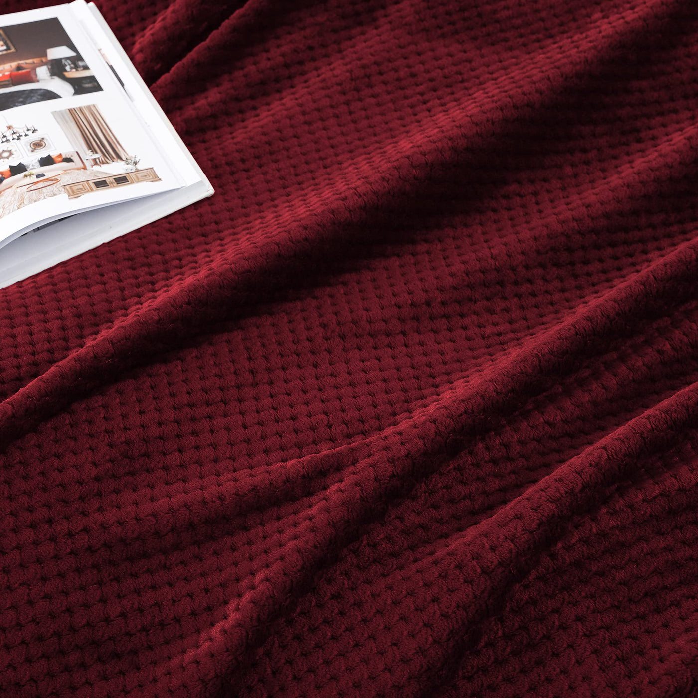 Couverture douillette Couverture en polaire super douce et chaude pour le canapé et le lit avec motif gaufré, couverture douillette et confortable