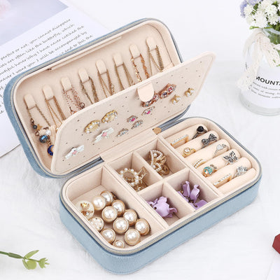 Petite Boîte à Bijoux de Voyage En Velours