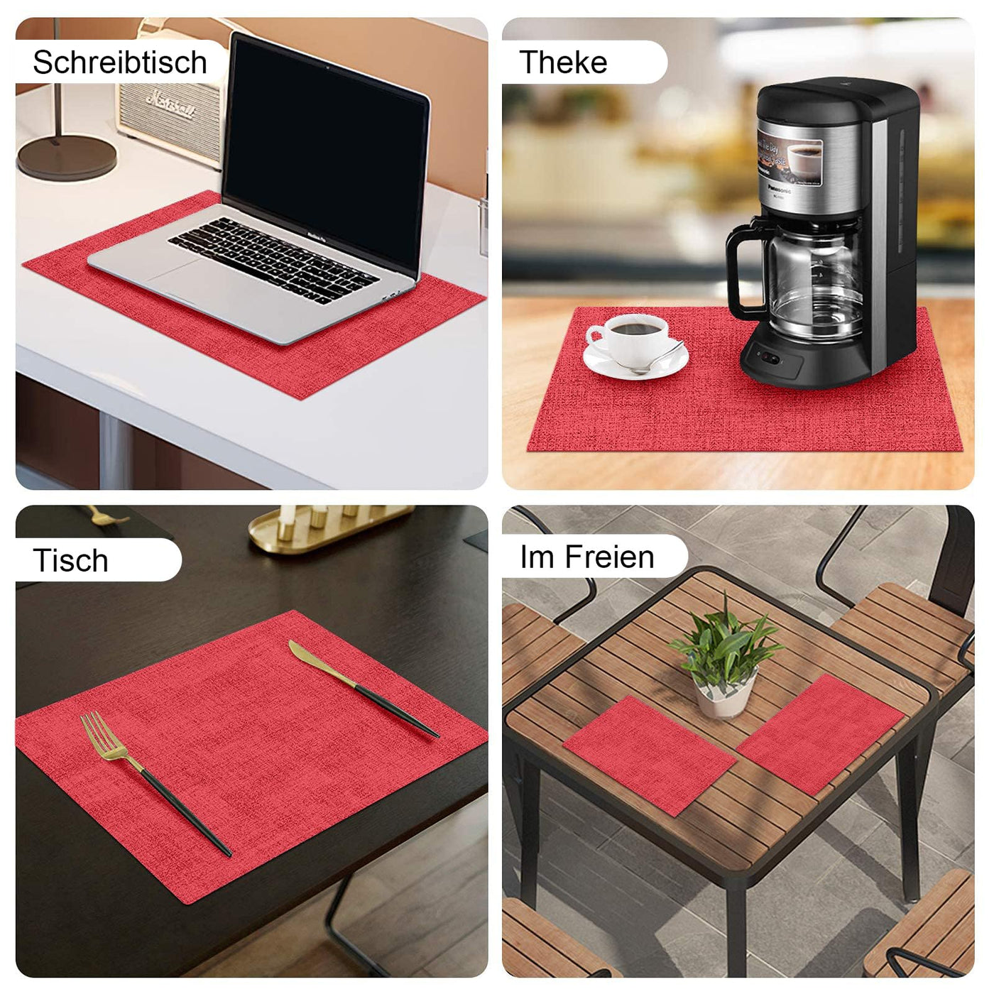 Set de 4 sets de table lavables, sets de table imperméables, beaux sets de table