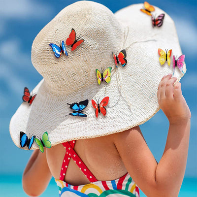 50 pièces de papillons décoratifs avec épingles à nourrice, broche papillon en PVC