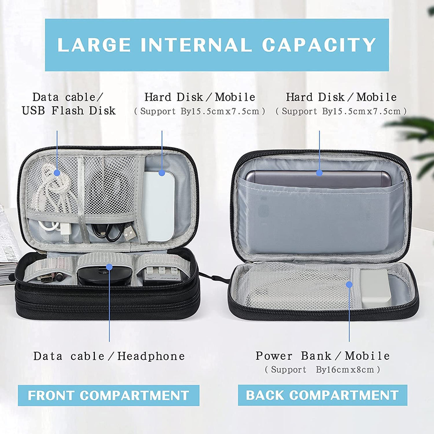 Cable bag, cable organizer Cable case Electronics accessories Organizer bag