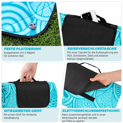 Picknickdecke Wasserdicht, Extra große Stranddecke für draußen