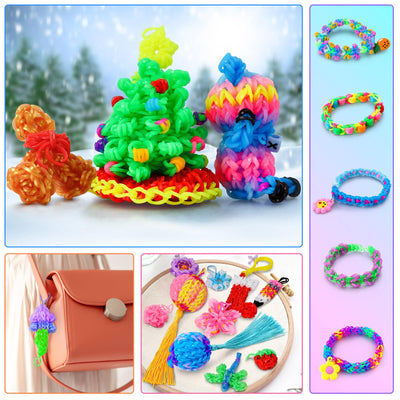 45 Farben Webstuhlbänder Kit mit 3-lagiger Aufbewahrungsbox, DIY Gummibänder Kit