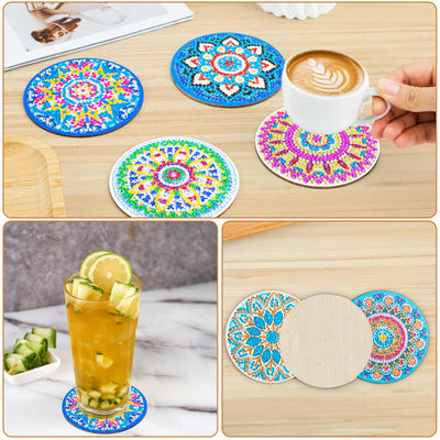 10pcs Diamond Painting Coasters With Holder