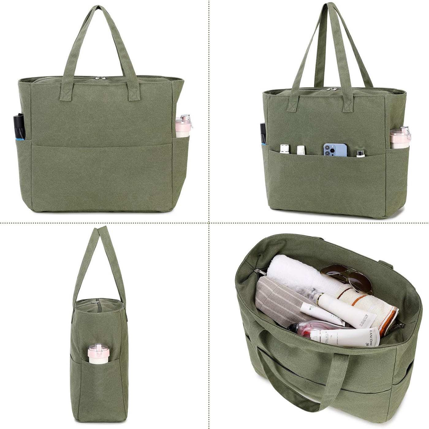 Grand sac de plage avec fermeture éclair