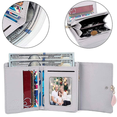 Portemonnaie aus glattem und weichem Kunstleder Geldbörse kleines Portemonnaie mit vielen Fächern