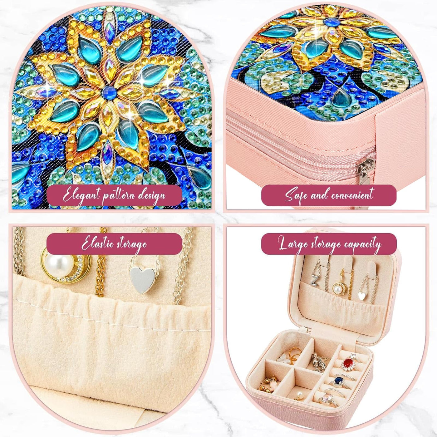 Boîte à bijoux avec peinture au diamant