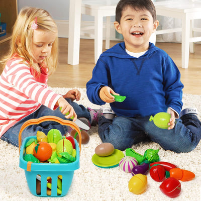 Kinderküche Zubehör Spielzeug Obst und Gemüse Spielzeug 36 PCS - Kinderküche Zubehör Schneiden Rollenspi