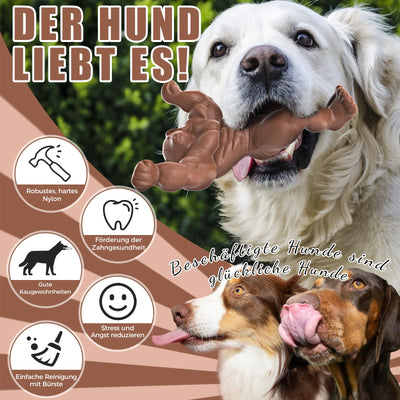 Jouet pour chien pour les mâcheurs agressifs, jouet à mâcher indestructible pour les grands chiens, jouet robuste pour les dents du chien, jouet en nylon nettoyant pour les chiens de taille moyenne et grande (Muscle).