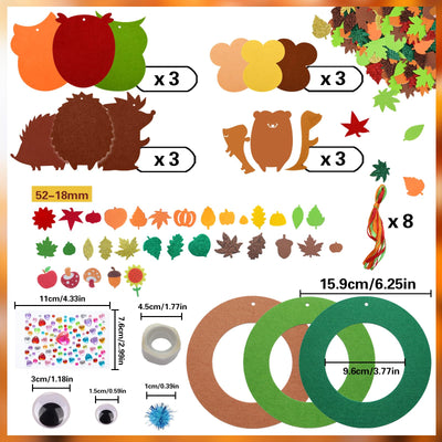 Bastelset aus Filz zur Dekoration, 9-teiliges Bastelset Eule, Herbstbasteln für Kinder, Kreativsets und Bastelbedarf für Kinder
