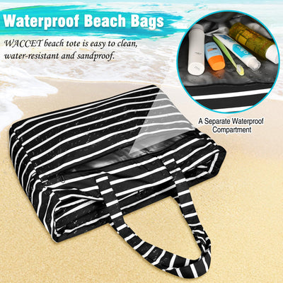 Grand sac de plage imperméable avec fermeture éclair