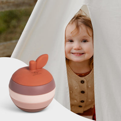 Motorikspielzeug Pädagogischer, stapelbarer Apfel mit 5 Teilen