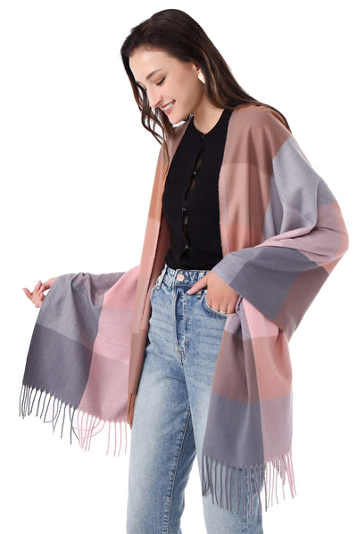 Plaid Warm blanket scarf for winter