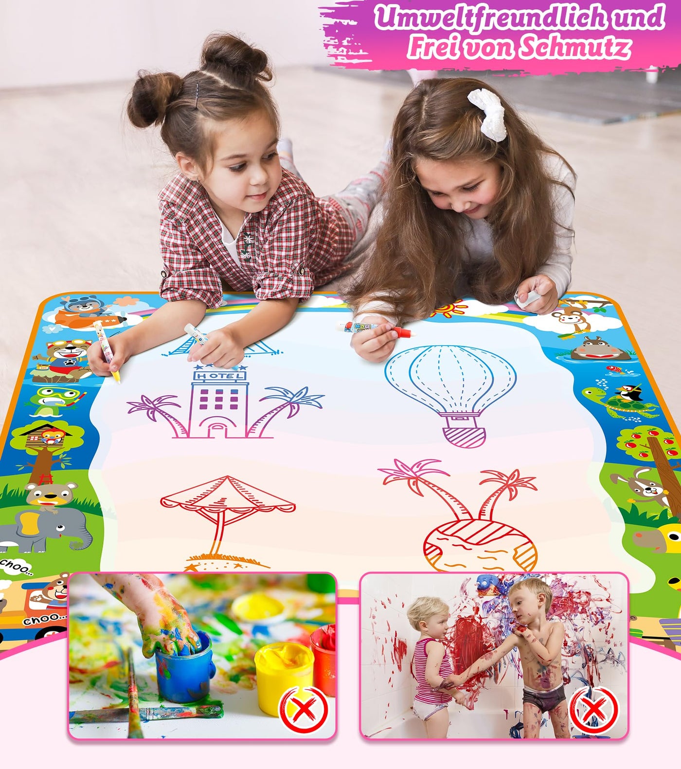 Grand tapis de peinture à l'eau