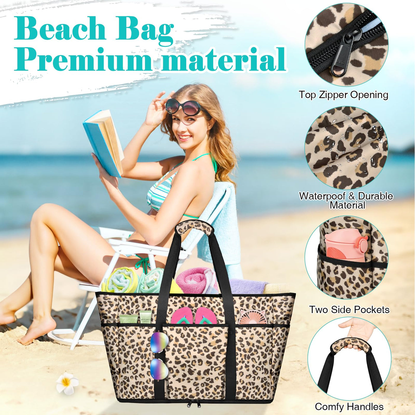 Grand Sac de Plage Léger Sac de Piscine