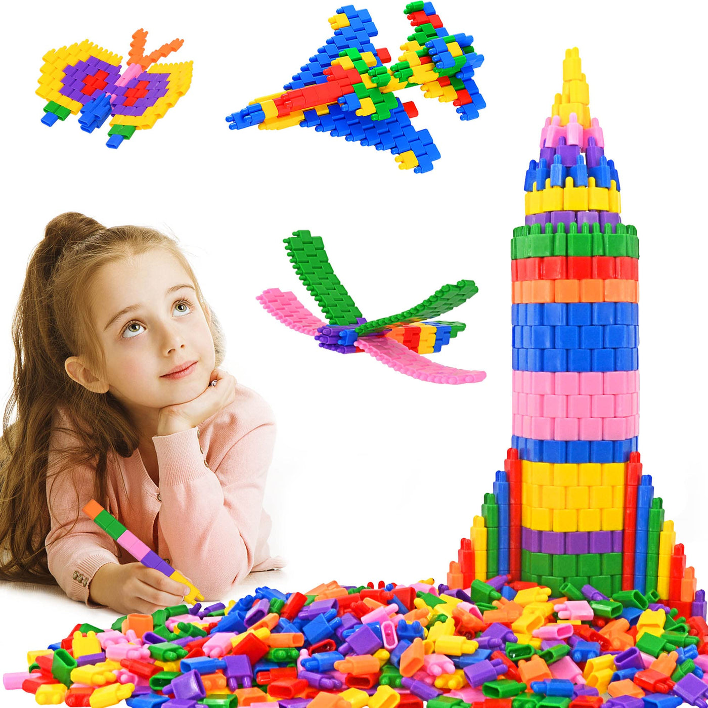 Jeu de blocs de construction pour jouets éducatifs STEM - Blocs de construction pour enfants