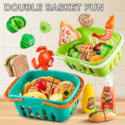 85-piece toy food set, for cutting toy food