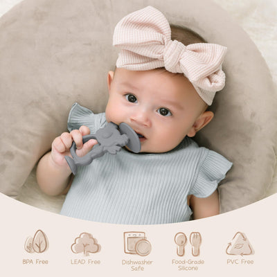 Baby-Beißring mit Saugfuß, Baby-Zahnbürste, Beißring