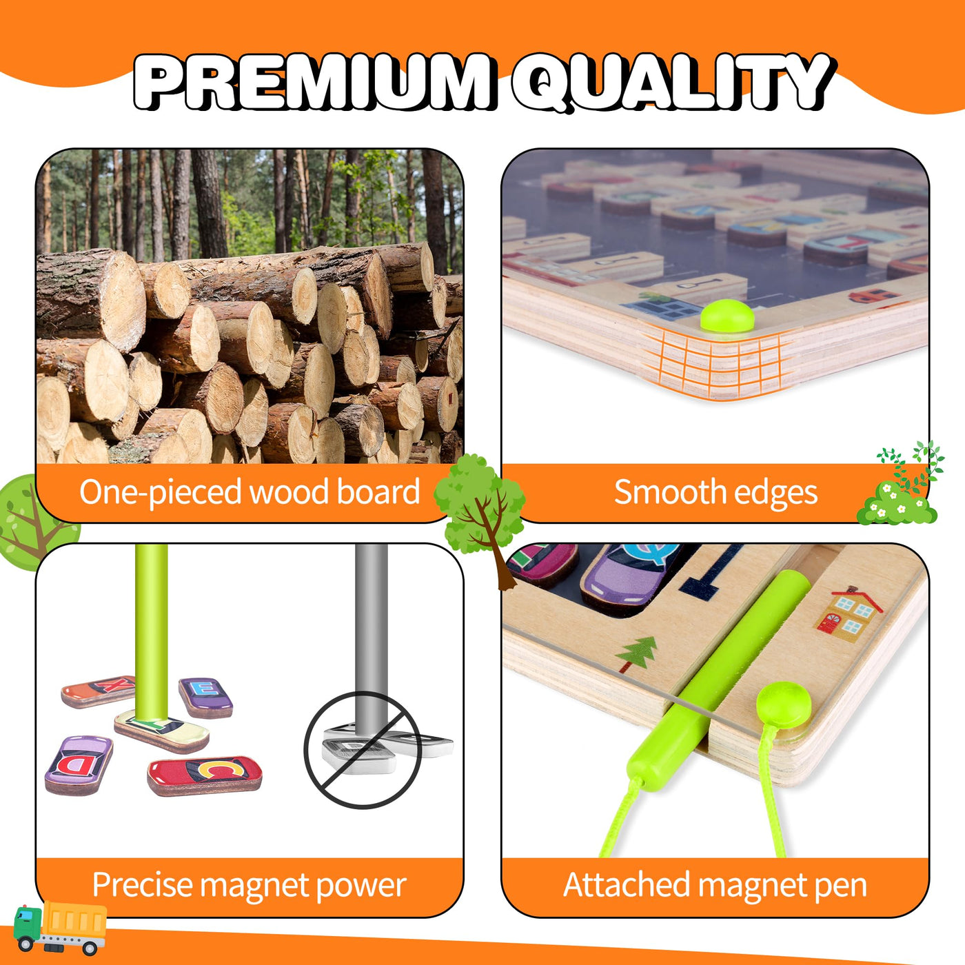 Jeu magnétique jeu de labyrinthe en bois jouet pour enfants jouet d'apprentissage de l'alphabet jouet de motricité