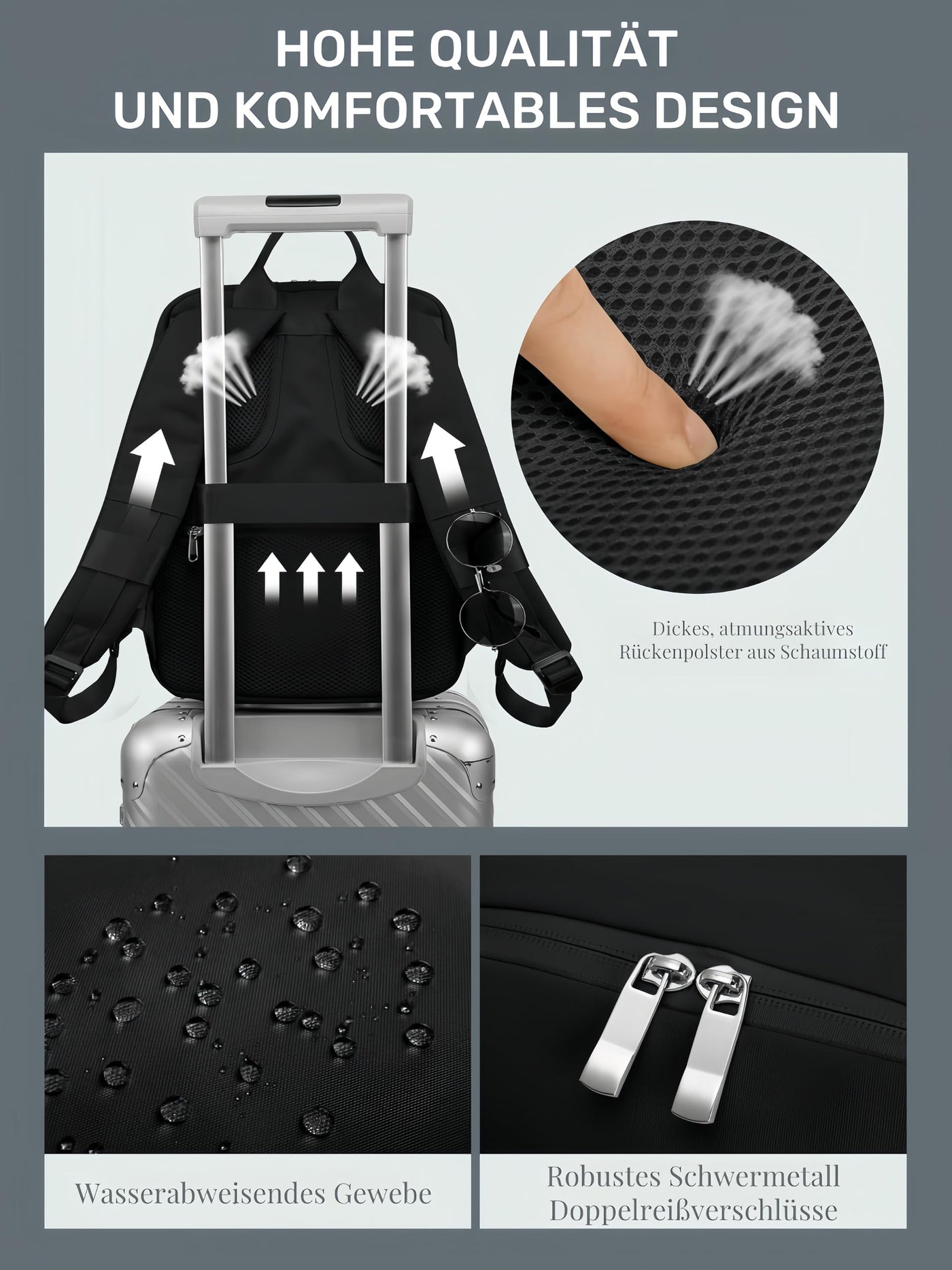 Grand sac de voyage bagage à main avion sac à dos antivol