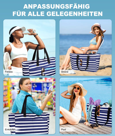 Grand sac de plage avec fermeture éclair