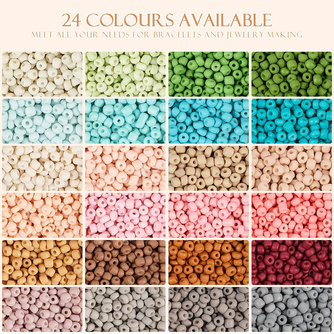 Perles pour Bracelets, Perles de Verre de Style Boho pour Enfiler