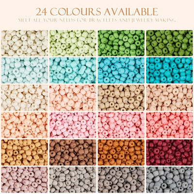 Perles pour Bracelets, Perles de Verre de Style Boho pour Enfiler