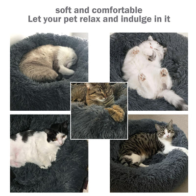 Lit pour chat Lit pour chien Rond et duveteux - Donut Coussin pour chat Coussin pour chat Panier pour chat Lavable