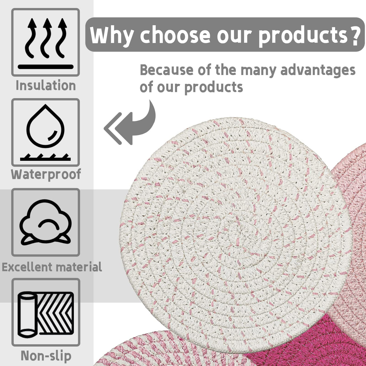 Support de Pot Chaud de Tapis de Tissage de Fil de Coton