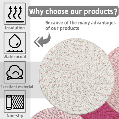 Support de Pot Chaud de Tapis de Tissage de Fil de Coton