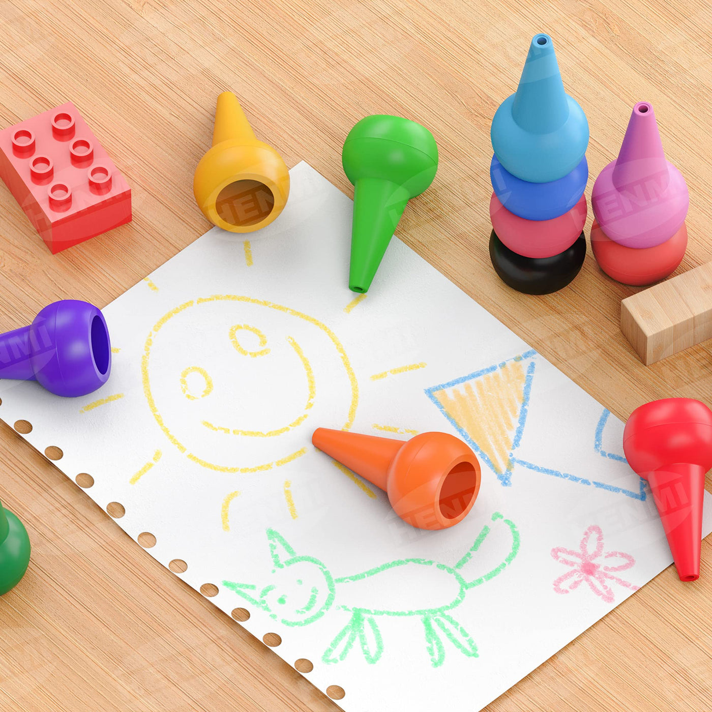 Finger crayons safe and non-toxic drawing toddlers wax crayons suit for children